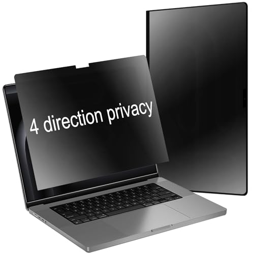 BWEDXEZ 360 Degree Matte Privacy Screen Protector for MacBook Pro 14 inch (M3, M2, M1, Pro, Max, 2021-2023) Anti-Glare Anti-Spy 4 Sides Anti-Peeping Soft Film