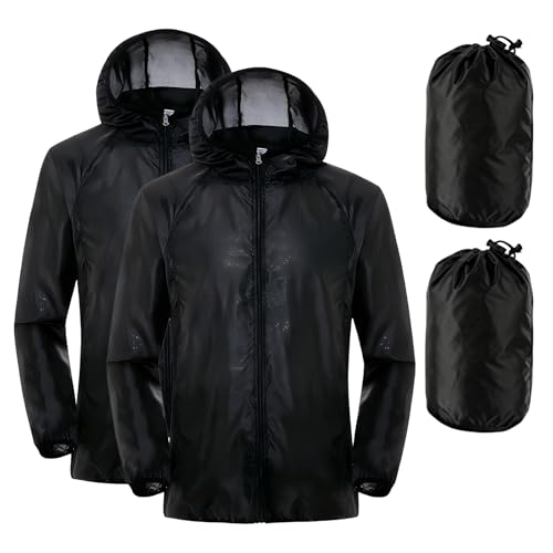 Veste imperméable homme légère contre la pluie avec capuche de cyclisme