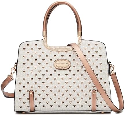 Italy Designer Vegan Leather Handbag Flower Pattern Tote Purse, T...