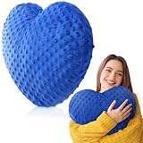 Picture of Briwooody Weighted Sensory Pillow Glass Bead Calming Hug Pillow Gifts for Women Wife Anxiety & Stress Relief Heart Shaped 12x12 Cooling Cushion for Adults Relaxation Gift(Blue)