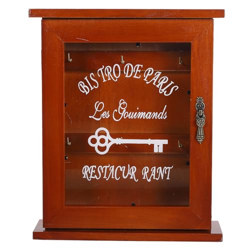 Caja para llaves chic rústica de pared con cristal para entrada de casa 2