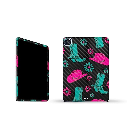 Image of MightySkins Carbon Fiber Skin Compatible with Apple iPad Pro 11 inch M2 4th Gen (2022) Full Wrap Kit - Neon Cowgirl | Protective, Durable Textured Carbon Fiber Finish | Easy to Apply | Made in The USA