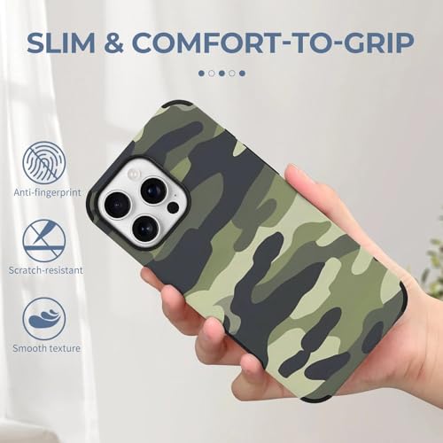 Camouflage Print Phone Case Fiber Skin Cell Phone Cover Mobile Case Protective Compatible with iPhone 16/iPhone 16 Plus/iPhone 16 Pro/iPhone 16 Pro Max4