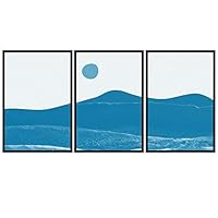 3 Piece Framed Canvas Wall Art Abstract Sunrise Canvas Prints Home Artwork Decoration for Living Room,Bedroom - 16