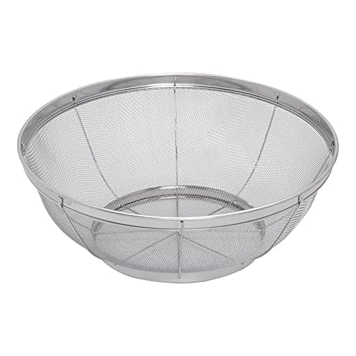 Mimo Style Escorredor de Aço Inoxidável Multiuso 27 cm com Malha de Aço Côncava Perfeito para Coar, Peneirar, Filtrar e Drenar, Escorredor Multiuso Aço Inox, Mimo Style, prata