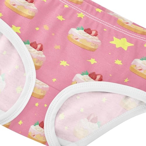 Wusikd Strawberry Girls' Underwear Cotton Cakes Pink Girls Briefs Soft Toddler Underwear 2T4