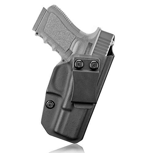 Glock 19 Holster, IWB KYDEX Appendix Holster for Glock 19 19X 23 32 45 (Gen 3/4/5), Conealed Carry Inside Waistband, US KYDEX Made, Adjustable Cant - Right Handed (Black-B)