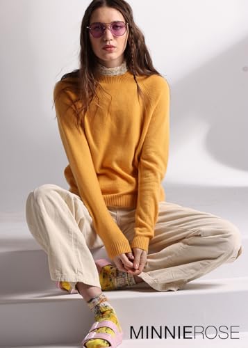 Image of Minnie Rose Womens Long Sleeve Shrunken Crew Cashmere Sweater
