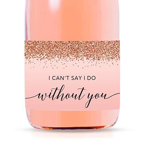 Andaz Press Mini Champagne Wine Bottle Proposal Labels, I Can't Say I Do