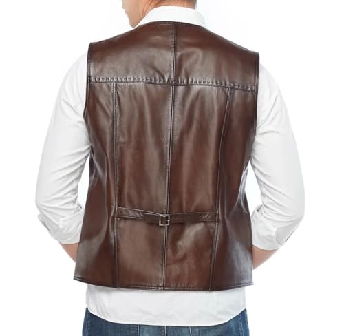 Mens Leather Vest Cowboy Western, Vintage Western Leather Vest, Leather Cowboy Vest for Men Western Style2