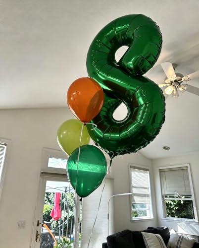 Image of 0 Balloon 40 inch Dark Green Number Balloons for 10th Birthday Decoration | Saturated Color, Large 40 in, With Inflation Straw & Hanging Hole, For Back-To-School Season, Forest Picnic Party, Christmas