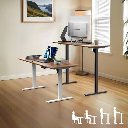 電動昇降デスクフレーム メモリ機能付き 耐荷重70kg 幅調整95-160cm 静音 電動スタンディングデスク 天板別 オフィス 在宅ワーク デスクフレームのみ (白です)