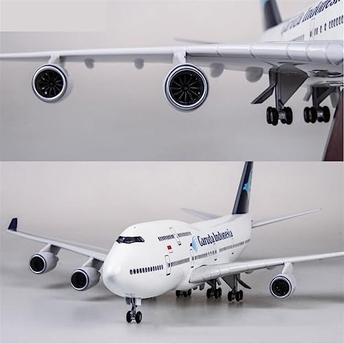 Modelo de avión B747 Garuda Indonesia a escala 1:150 en resina de 47cm con luces y ruedas 5