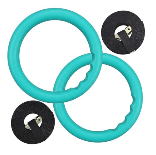 Image of Gymnastic ABS Rings with Heavy Duty Adjustable Strap Capacity with 14.5ft Adjustable Buckle Straps for Cross Fitness Functional Training for Home Gym Full Body Workout