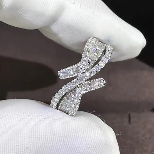 White Gold Plated Shining Cubic Zirconia Creative Hollow Design Engagement Rings Wedding Bridal Band Promise Rings Evening Parties Anniversary Valentine's Day Gifts Eternity Bands for Women3