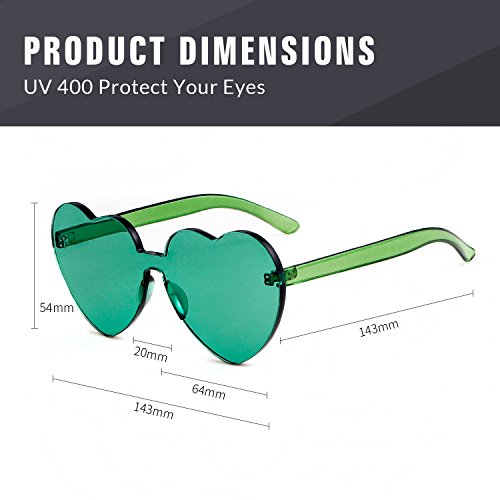 ADE WU Cute Heart Sunglasses for Women Men Trendy Fun Colorful Rave Party Sun Glasses3