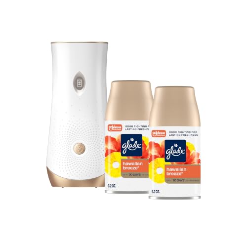 Glade Automatic Spray Air Freshener Kit, Hawaiian Breeze, Holder +2 Refills | 6.2 oz Each, Includes Holder and 2 Refills, Home and Bathroom Use, Adjustable Timed Fragrance Release, Odor Fighting - image 1