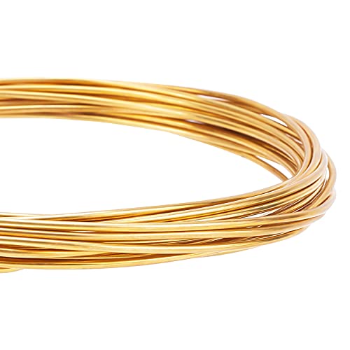 BENECREAT 5m 1.6mm Round Pure Copper Wire Gold Brass Wire for Beading Craft and Jewelry making