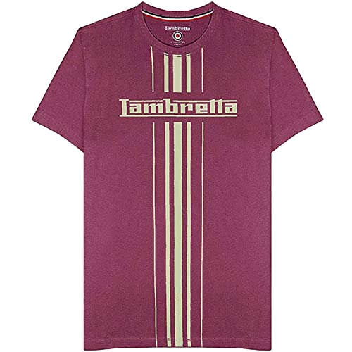 T-shirt rayé Lambretta homme avec logo brodé et coton respirant