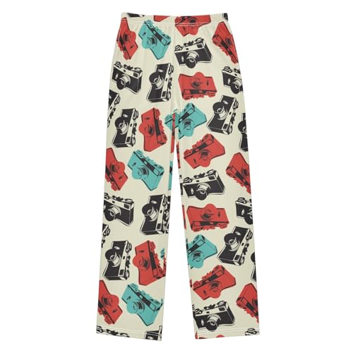 ZZXXB Camera Boys Long Pants Soft Trousers Elastic Waist Kids Lounge Bottoms with Pockets S-XL