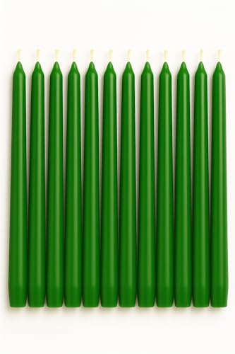 Bougies coniques vertes non parfumées longues bougies décoratives de 25,4 cm Dinil