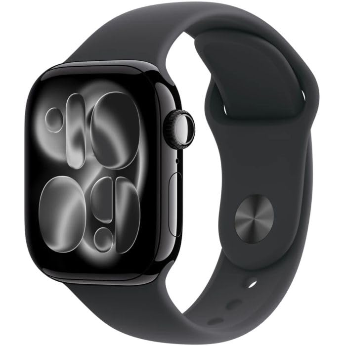 Apple Watch Series 11 jet black aluminium 46mm 4G black sport band Size M/L