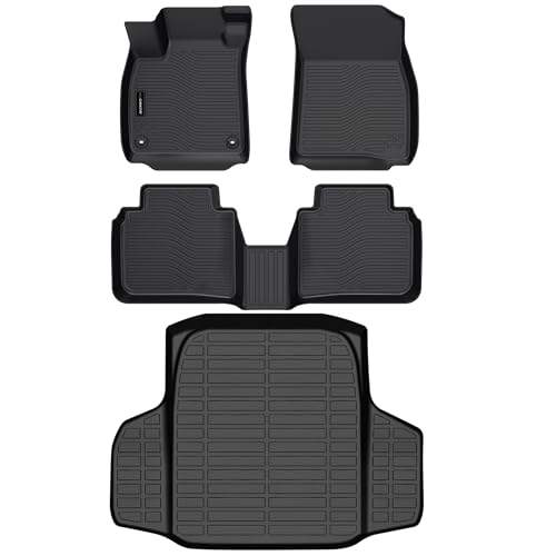 All Weather Floor Mats Cargo Mat Fit for Honda Accord(Include Hybrid) 2023 2024 2025 2026 TPE Rubber Liners All Season Guard Odorless Anti-Slip Floor Mats Cargo Liner