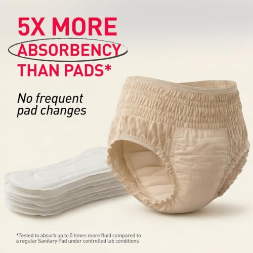 Image of Sirona Disposable Period Panty for Girls | XL-XXL (44-52 Inch) | Pack of 10 | 360 Coverage for Stress Free Period | Leakage Protection for Heavy Flow | Rash Free | Super Absorbent with Comfortable Fit