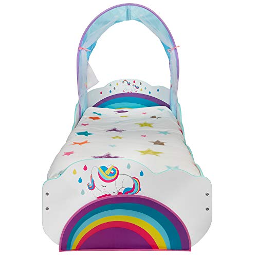 HelloHome 509RBW Unicorn Rainbow Toddler Bed With Storage And Canopy Multi (1 Bed) - Image 3