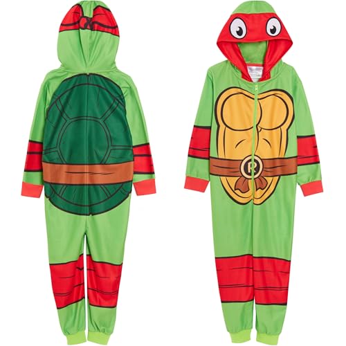 Teenage Mutant Ninja Turtles Tuta intera per bambini e bambine da Raphael TMNT Costume All In One in Pile con stampa posteriore rossa Ninja Calda Tuta da notte con cappuccio 9-10 anni Teenage Mutant Ninja Turtles Tuta intera per bambini e bambine da Raphael TMNT Costume All In One in Pile con stampa posteriore rossa Ninja Calda Tuta da notte con cappuccio 9-10 anni