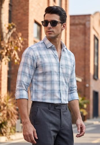 Image of IndoPrimo Men's Stylish Cotton Blend Casual Checks Shirt || Full Sleeve Shirt for Man || Perfect for Casual and Classic Fit & Style || Stylish Everyday Wear