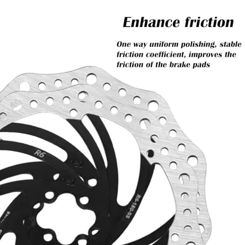 Yongness Bicycle Brake Disc Rotor 140mm/160mm/180mm/203mm, Stainless Steel Bicycle Brake Disc with 6 Screws - Image 3