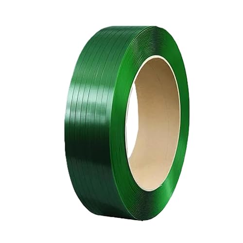 Industrial Polyester Strapping Reel, 12mm x 1200m, Green, Heavy-Duty Packaging Strap