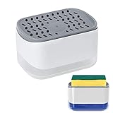 jabon liquido para dispensador ✿Amplia Gama de Usos: Nacido para actividades de limpieza cómodas, el dispensador del fregadero de la cocina reducirá la acumulación de agua en el mostrador de la cocina y el desorden del fregadero, para que su cocina esté ordenada. La bomba de jabón y la caja de esponja se pueden usar con cualquier esponja, estropajo, trapo o estropajo.