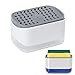 Distributore di Detersivo, Piatti Porta Spugna Erogatore, Dispenser di Sapone 2 in 1, Plastica Dispenser di Sapone Liquido con Porta Spugna per Casa, l'Hotel, Cucina, Finitura del Lavello
