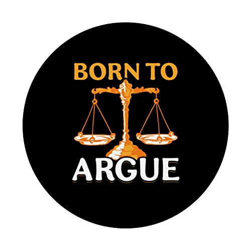 Born To Argue Graduation Lawyer Advocate Attorney Law PopSockets Swappable PopGrip, Black - Image 3