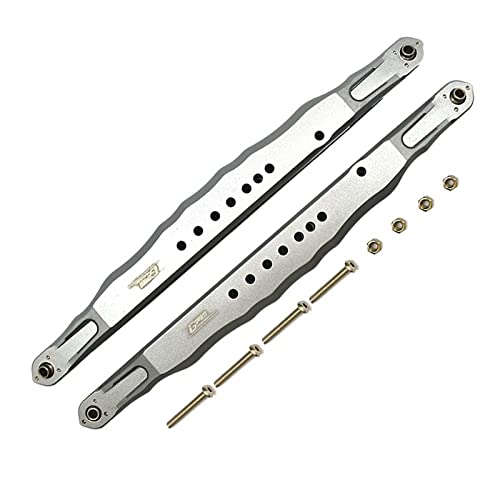 GPM for Losi 1/6 4WD Super Baja Rey 2.0 LOS05021 Upgrade Parts Aluminum Rear Lower Trailing Arms - 10Pc Set Silver