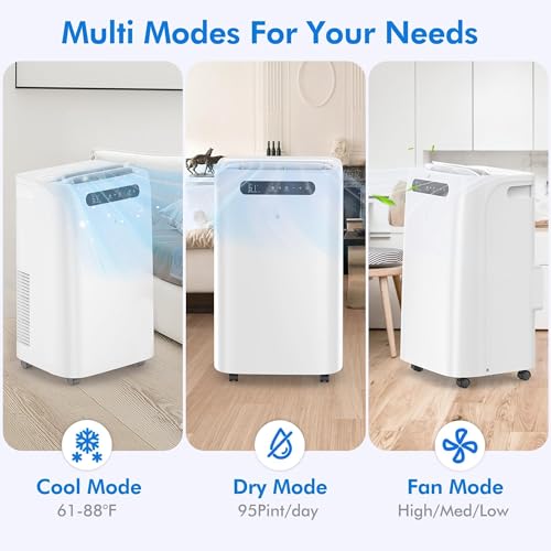 Image of 14000 BTU Portable Air Conditioners, Cools Up to 700 Sq.Ft, AC Unit with Cooling, Fan, Dehumidifier, Sleep Mode, Remote Control&Installation Kit, Portable AC for Large Rooms