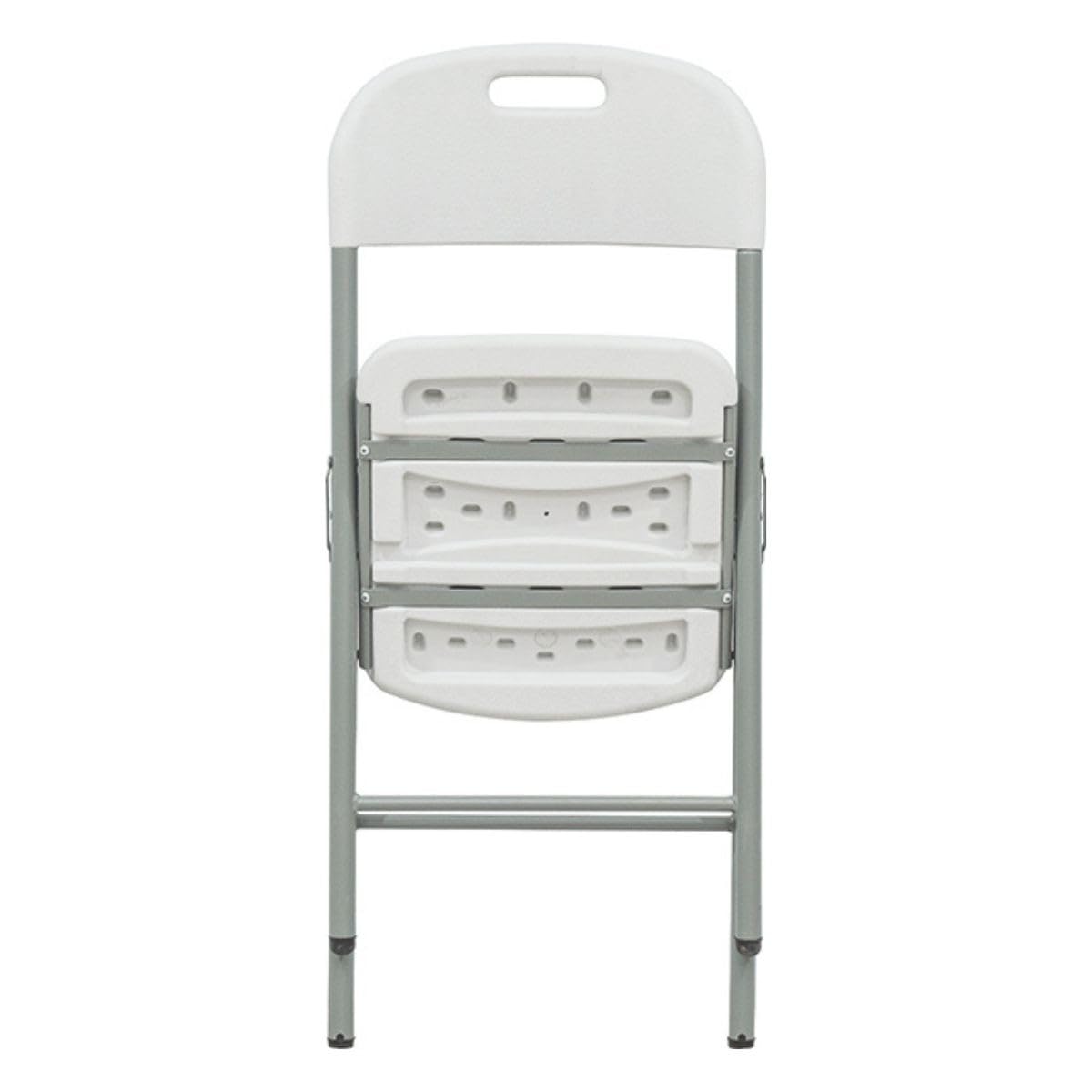 Chaise Pliante Blanche 45.5 x 51 x 85 cm Plastique renforcé Intérieur/Extérieur - Chaise de Jardin Camping Terrasse Balcon Réception
