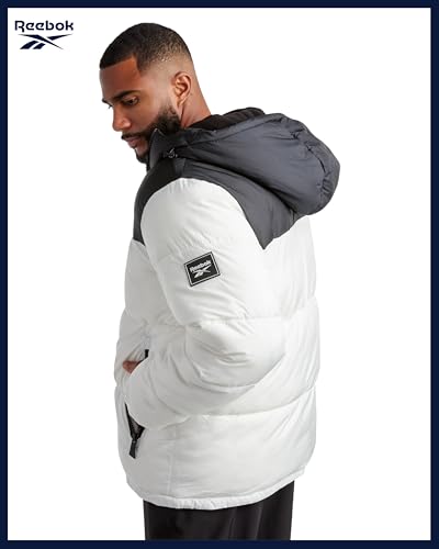 Image of Reebok Mens Winter Jacket - Warm Heavyweight Mens Winter Coat - Wind Water Resistant Insulated Quilted Puffer Jackets for Men