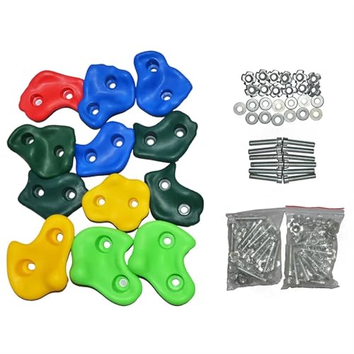 Presas de Escalada para niños Juego de escalada de rocas con agarre for interiores y exteriores, for uso en el patio trasero, con piedras de pared de plástico y varios juguetes deportivos for manos y