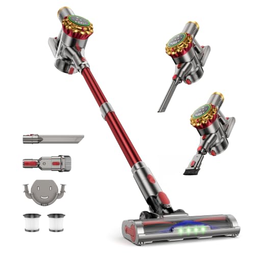 Cordless Vacuum Cleaner, 185AW Powerful Vacuum Cleaner for Home, 65 Mins Stick Vacuum with...