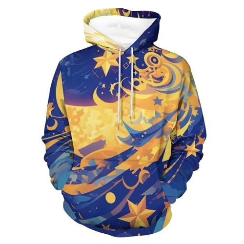 Hoodie Manches Longues Lune et Étoiles Rêveuses Chaud et Doux