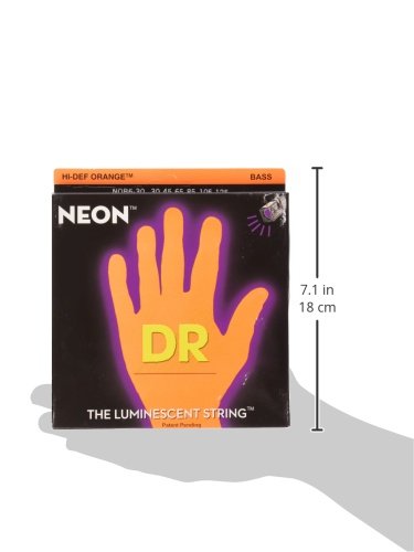 Image of DR Strings Neon Electric Bass Guitar Strings - .030-.125 Medium, Orange