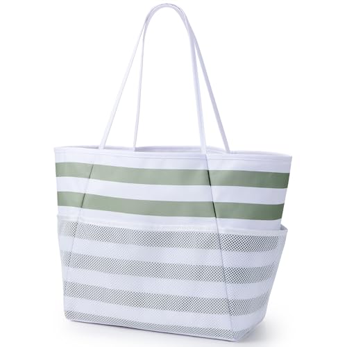 Image of KALIDI Beach Tote Bag Women Large Waterproof Sandproof Shoulder Handbag Packable Grocery Bag Hobo Purse for Picnic Vacation