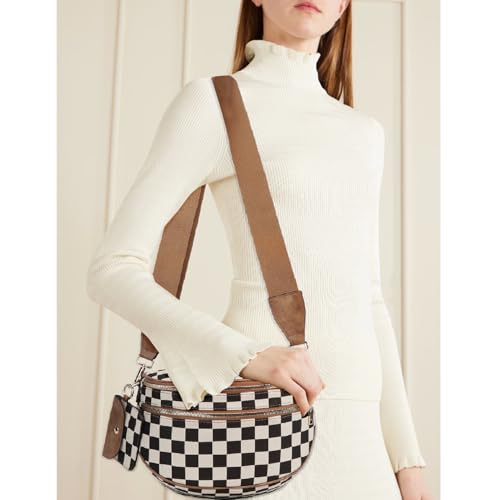 Image of Dyalsa Small Crossbody Bags for Women Canvas /PU Mini Crossbody Purse, Shoulder Bag Traveling Workout