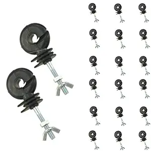 667105 20Pack Heavy Duty Electric Fencing Poly Tape Insulators Fence Screw Bolt