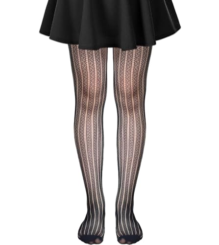 Image of VINICUNCA Women's Fishnet Stockings Lace Patterned Tights High Waist Pantyhose