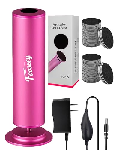 Electric Foot File Tool - Callus Remover for Feet, Professional Pedicure Machine with 60pcs Sandpaper Discs, Adjustable Speed Foot Files for Deadskin, Dry and Cracked Feet