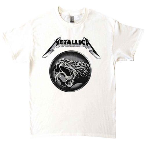 Rock Off officially licensed products Metallica T Shirt Noir Album Affiche Band Logo Nouveau Officiel Unisex Blanc Size S